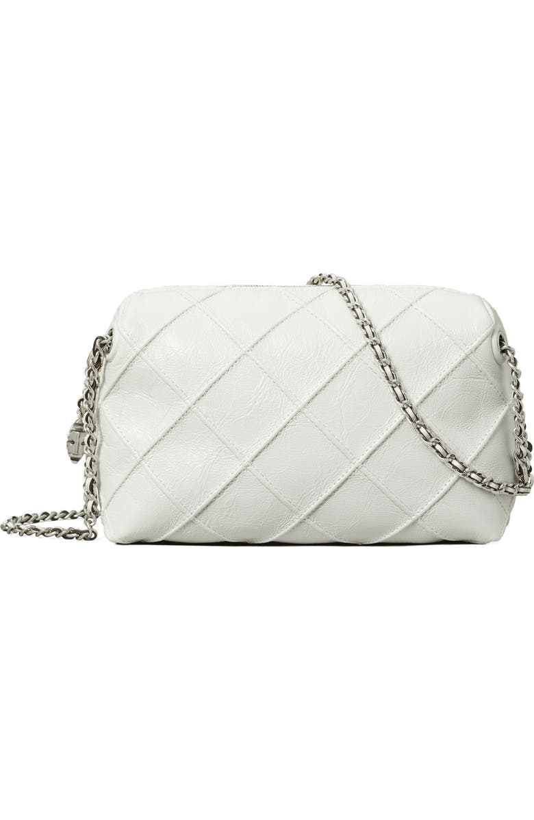 Tory Burch Fleming Soft Leather Crossbody Bag, Main, color, Blanc