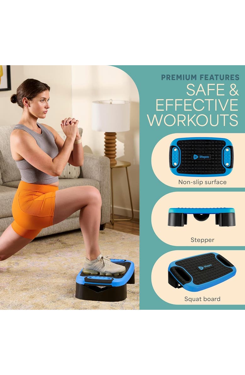 Lifepro Aeroflex 4in1 Aerobic Step Platform Balance Board Slant Board Exercise, Alternate, color, Blue