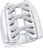 SUZY LEVIAN Cubic Zirconia Wide Triple Cross Over Ring