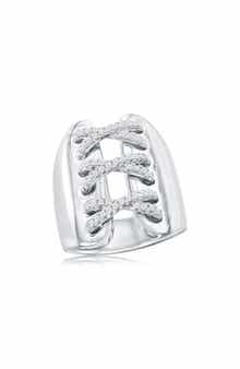 SUZY LEVIAN Cubic Zirconia Wide Triple Cross Over Ring