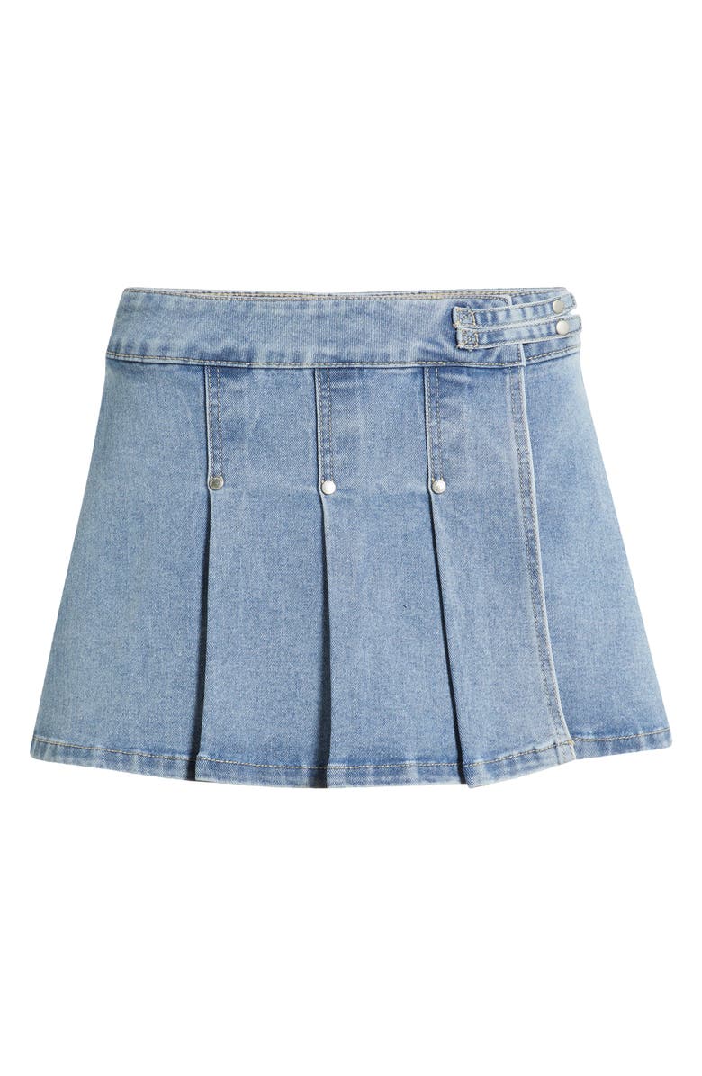 PTCL Naya Pleated Denim Wrap Skort, Alternate, color, Indigo