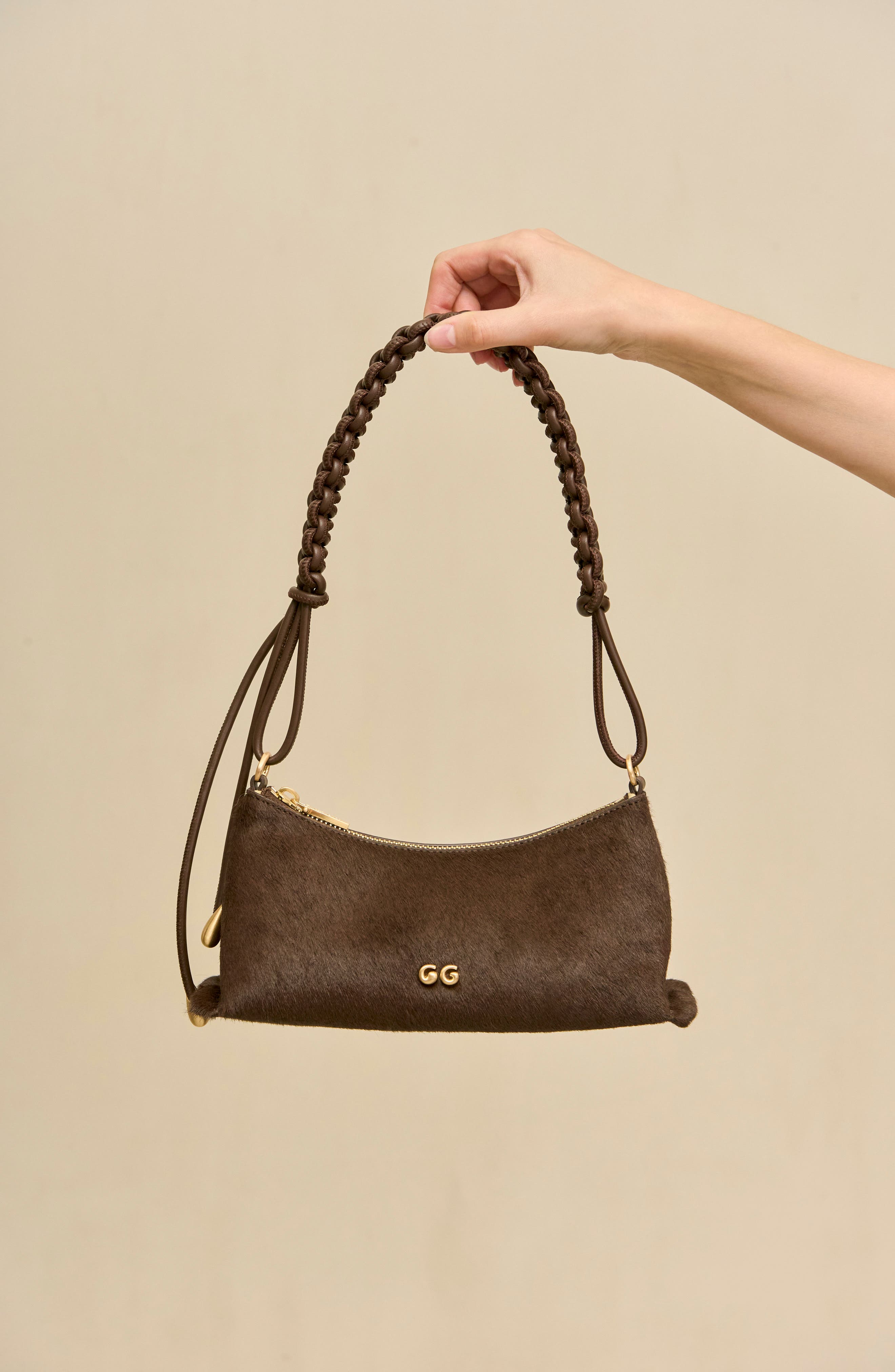Osa Calf Hair Shoulder Bag, Alternate, color, DARK JAVA