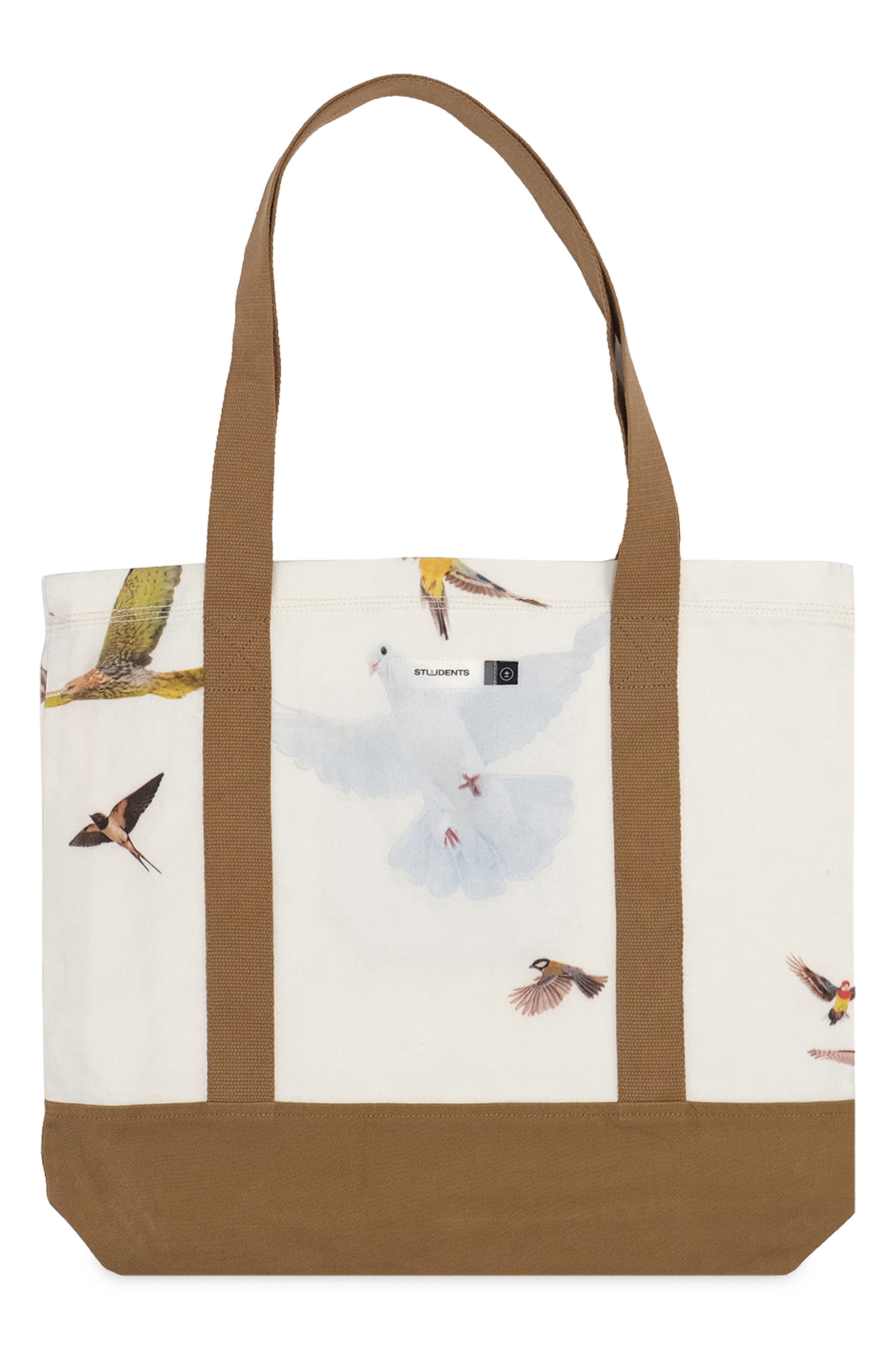 STUDENTS Bird Studies Tote Bag, Alternate, color, White