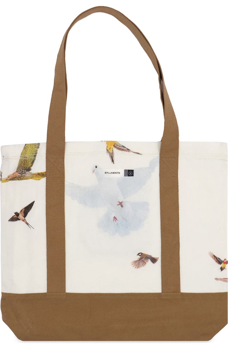 STUDENTS Bird Studies Tote Bag, Alternate, color, White