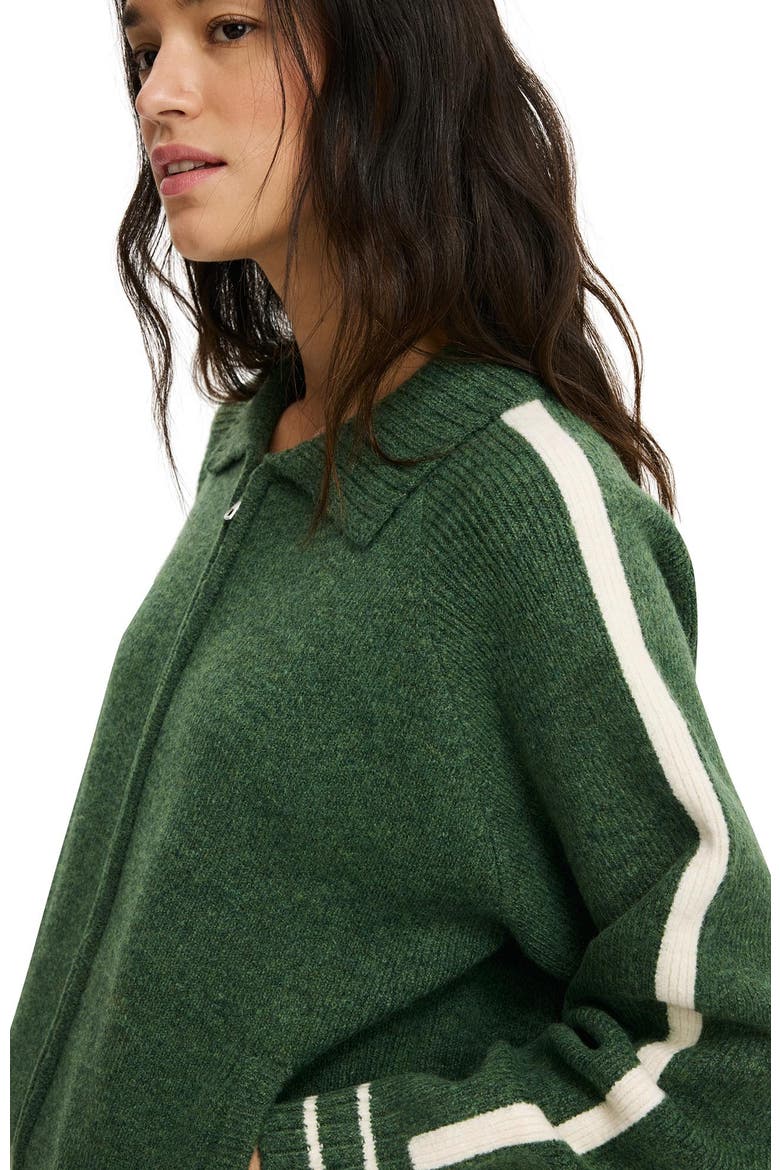 Women's Knit Bomber, Alternate, color, Treetop Green