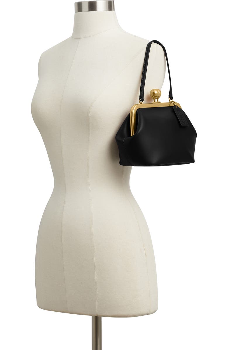 COACH Kisslock Frame Leather Bag, Alternate, color,