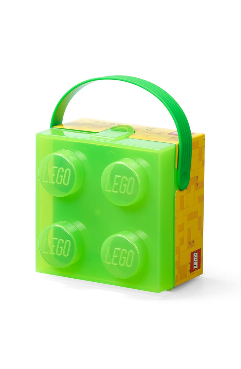 LEGO Storage Case/Lunch Box W/ Handle in Translucent Green, Main, color,