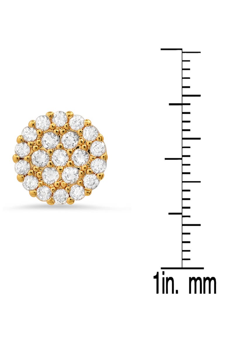Stainless Steel Round Pave Simulated Diamond Stud Earrings, Alternate, color, YELLOW