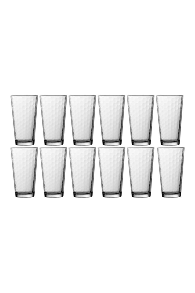 Ornamento Favo Set of 12 Mixing Glasses, Main, color, CLEAR