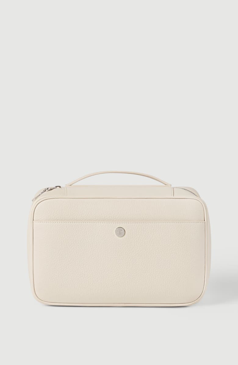 Brunello Cucinelli Calfskin beauty case, Alternate, color, Snow