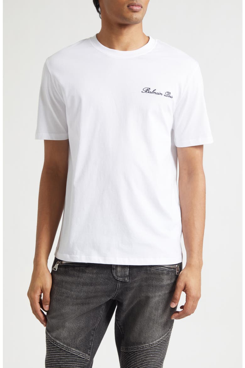 Paris Signature Embroidered T-Shirt, Main, color, GAB BLACK/ WHITE