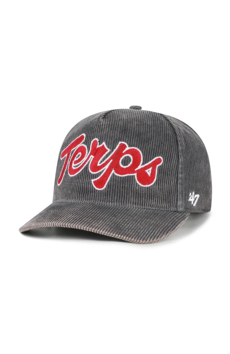 '47 Men's '47 Gray Maryland Terrapins Reclaim Snow Wash Corduroy Hitch Adjustable Hat, Main, color, Gray