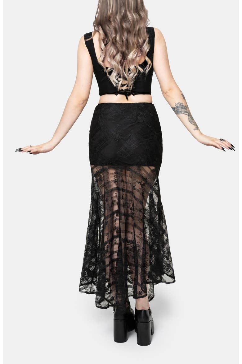 Lucie Lace Asymmetric Hanky Maxi Skirt, Alternate, color, Black