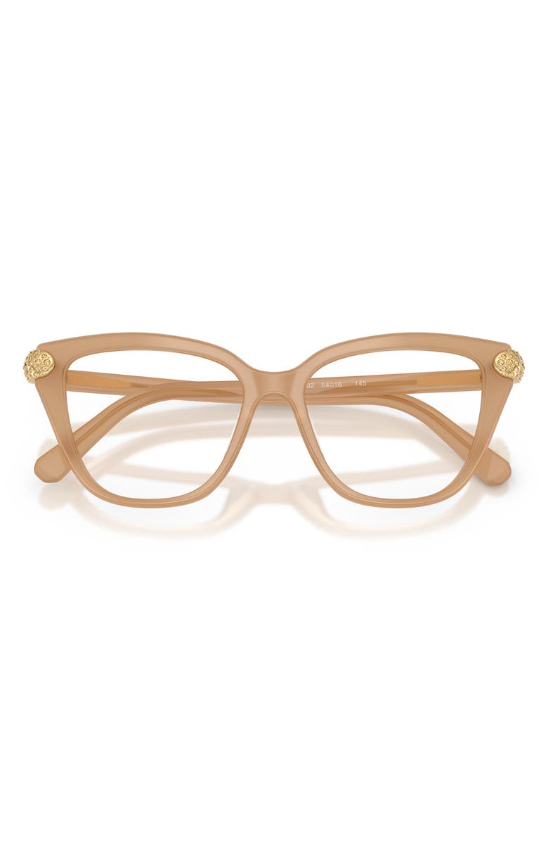 Swarovski 52mm Cat Eye Optical Glasses, Alternate, color, Milky Beige/ Demo Lens