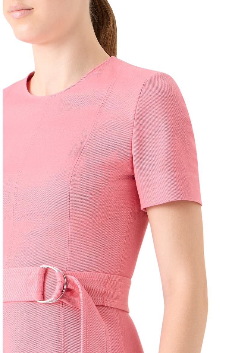 Cotton Blend Belted A-Line Dress, Alternate, color, BLUSH