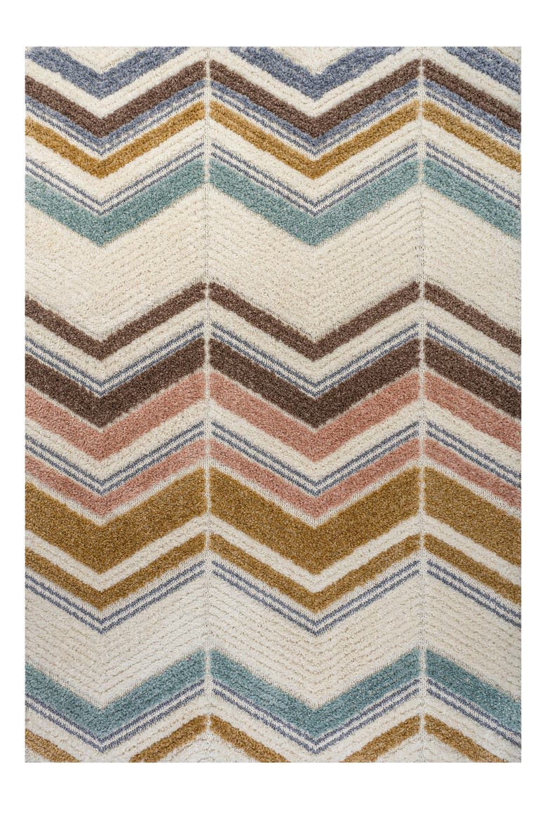 Elin Chevron High-Low Area Rug, Main, color, Multi/Cream