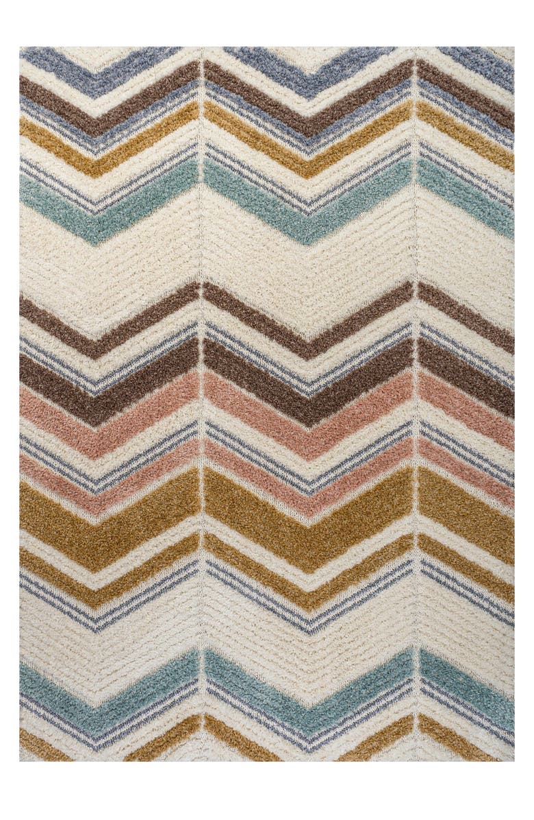 JONATHAN Y Elin Chevron High-Low Area Rug, Main, color, Multi/Cream