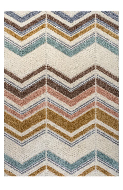 Elin Chevron High-Low Area Rug