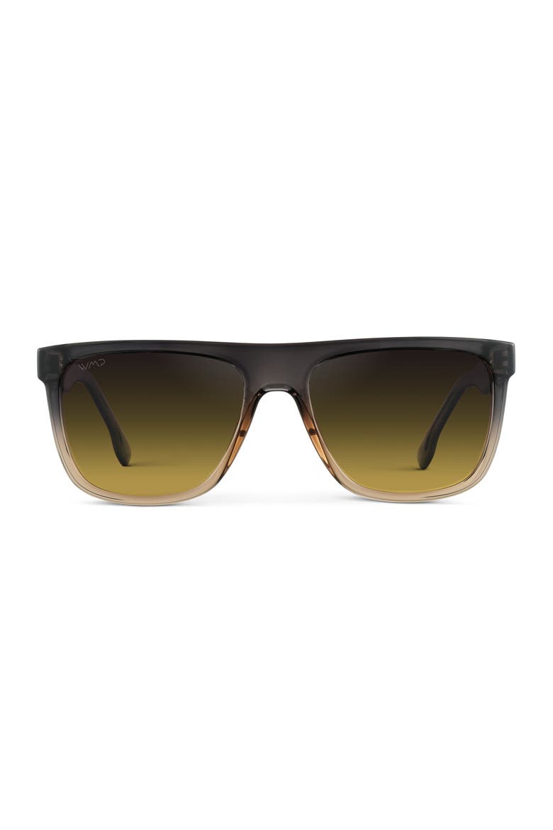 Dallas - 54mm Oversized Square Polarized Sunglasses, Main, color, Carbon Champagne