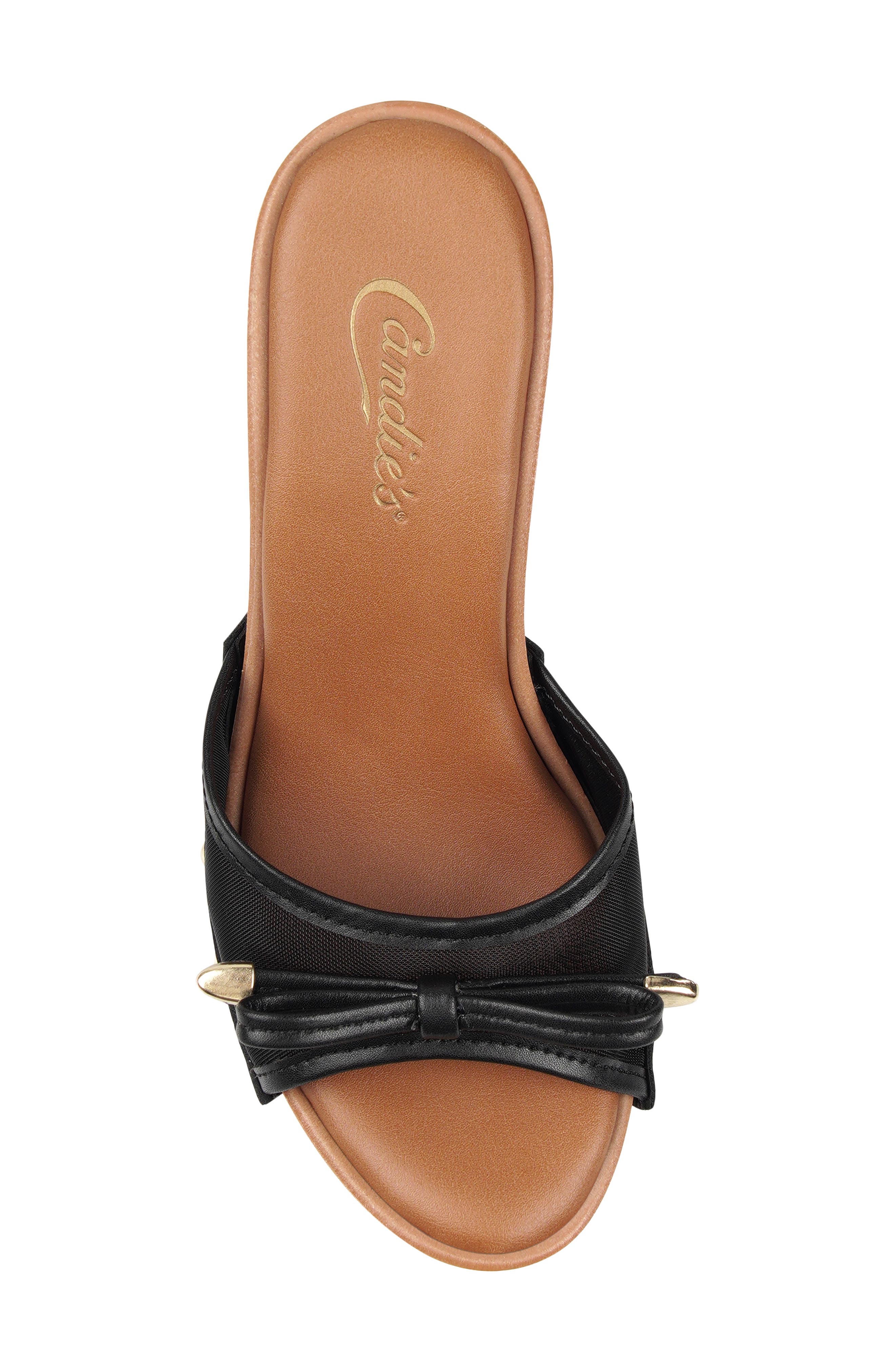 Candie's Lucianna Platform Slide Sandal, Alternate, color, Black Fabric