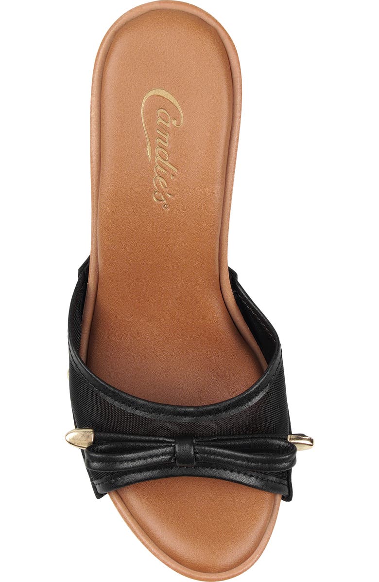 Candie's Lucianna Platform Slide Sandal, Alternate, color, Black Fabric