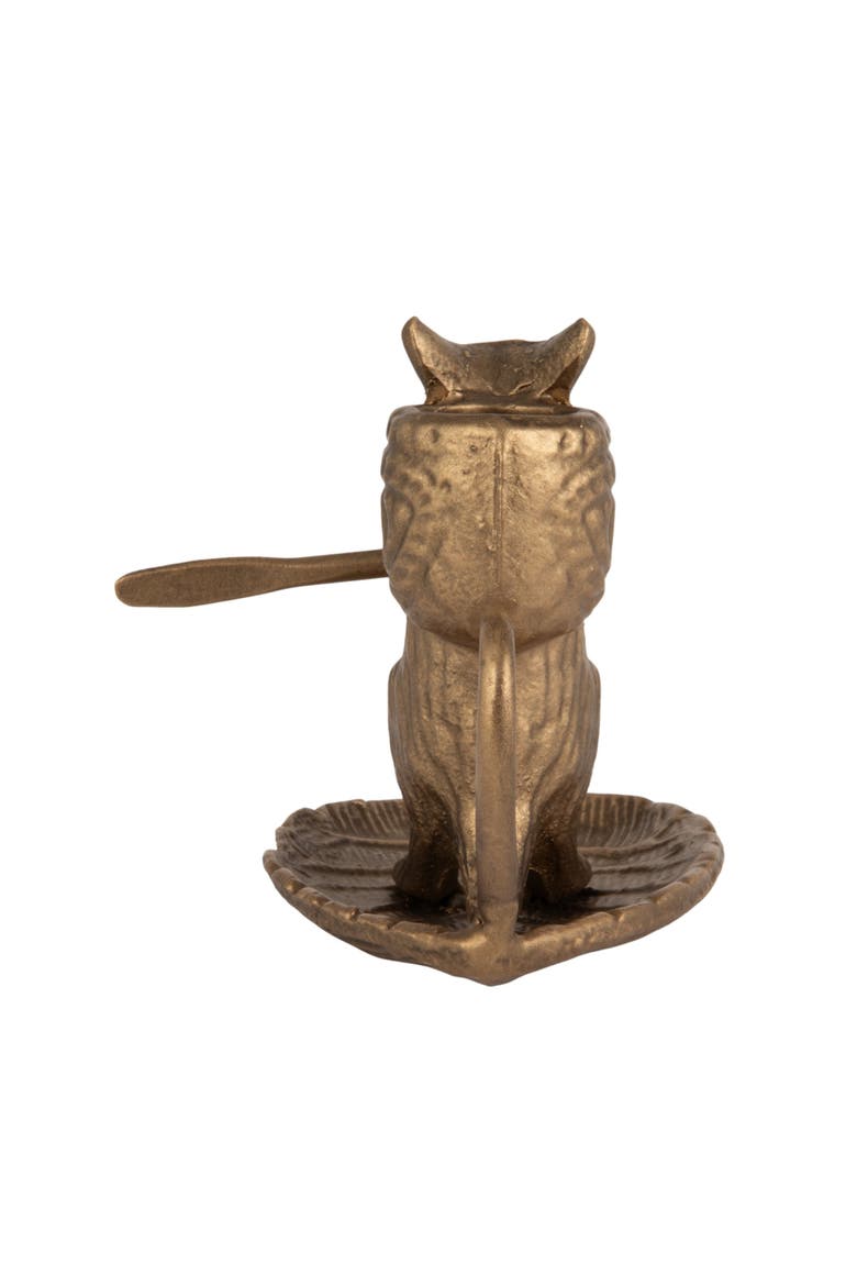 Mouse-on-Leaf Taper Holder, Alternate, color, Brass