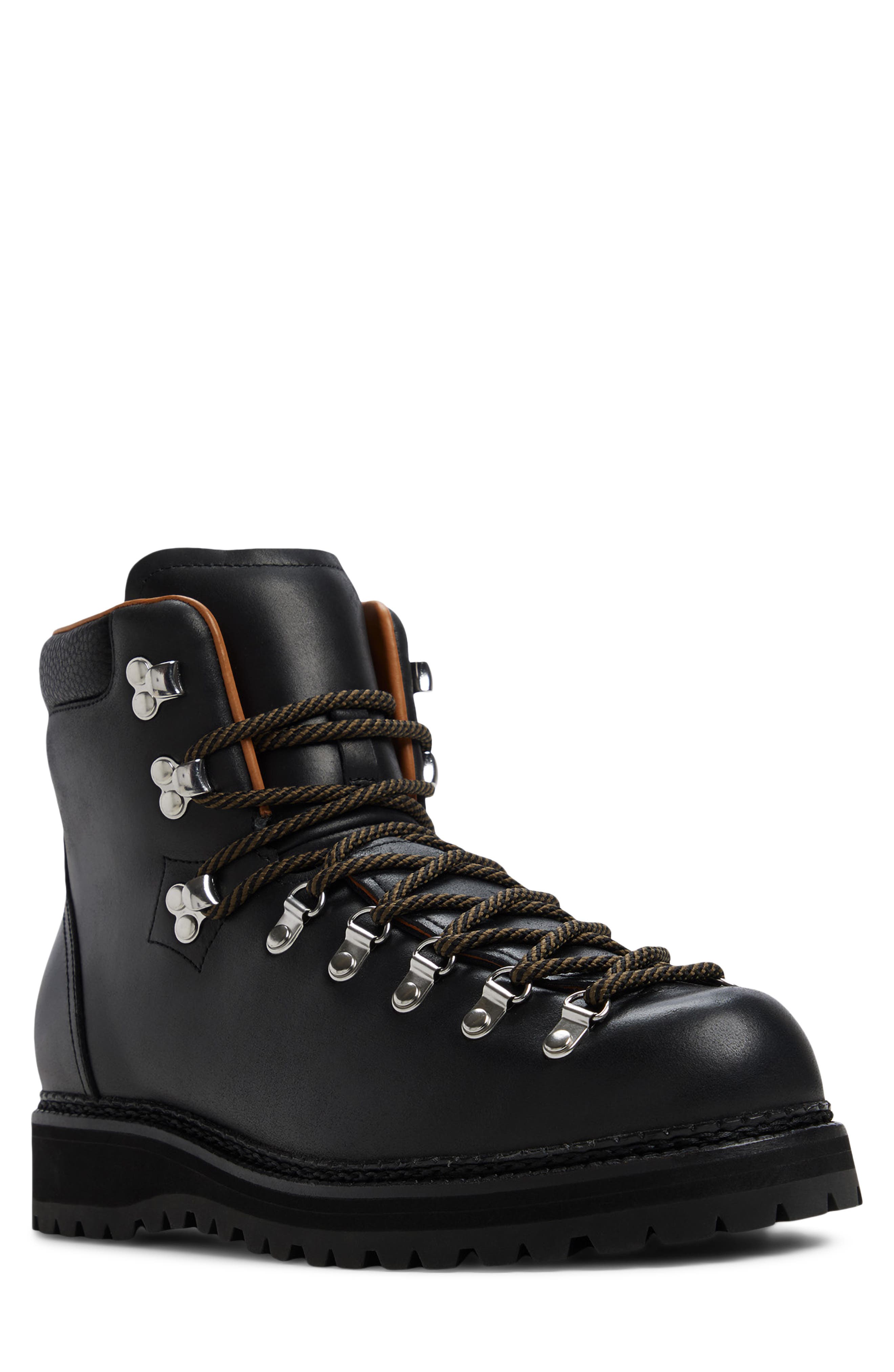 Frontier Leather Boot, Main, color, BLACK