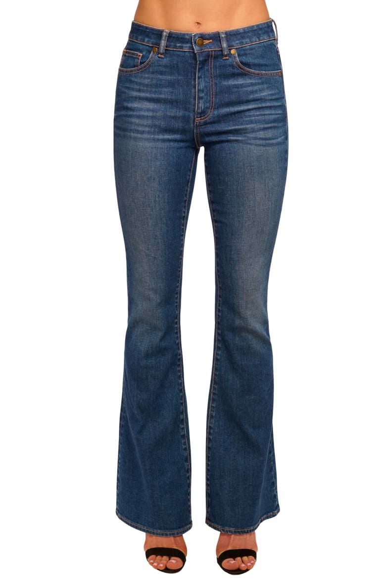 Helena High Waist Flare Leg Jeans, Main, color, MEDIUM WASH