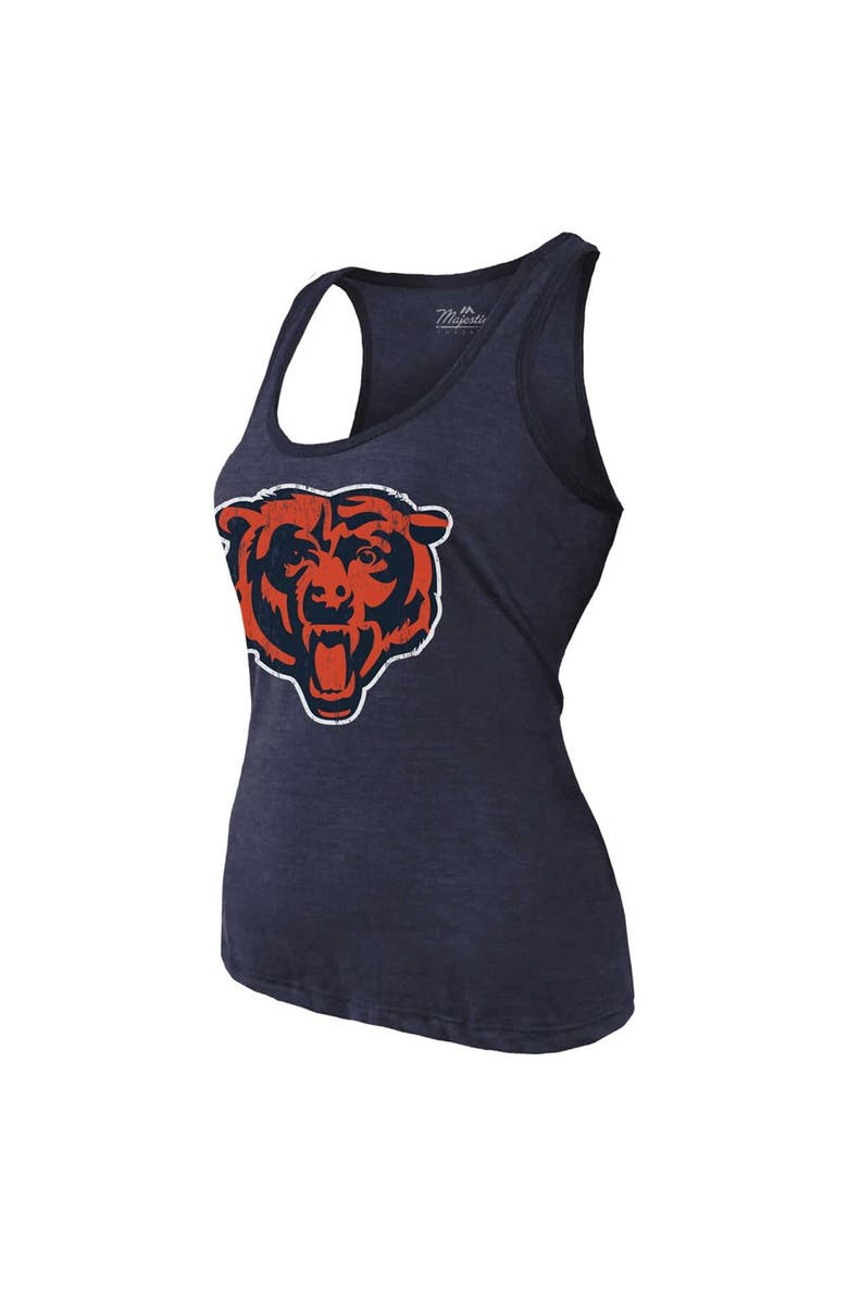 Majestic Threads Women's Majestic Threads Caleb Williams Navy Chicago Bears Name & Number Tri-Blend Scoop Neck Tank Top, Alternate, color,