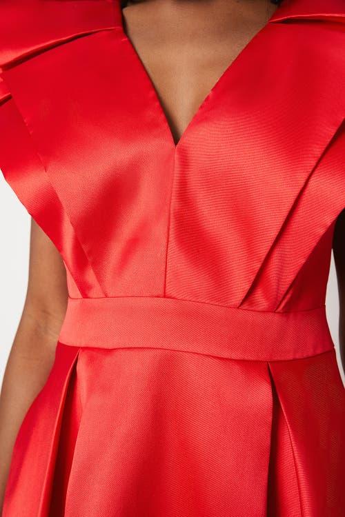 Coast Frill Sleeve V-neck Midi Dress In Red