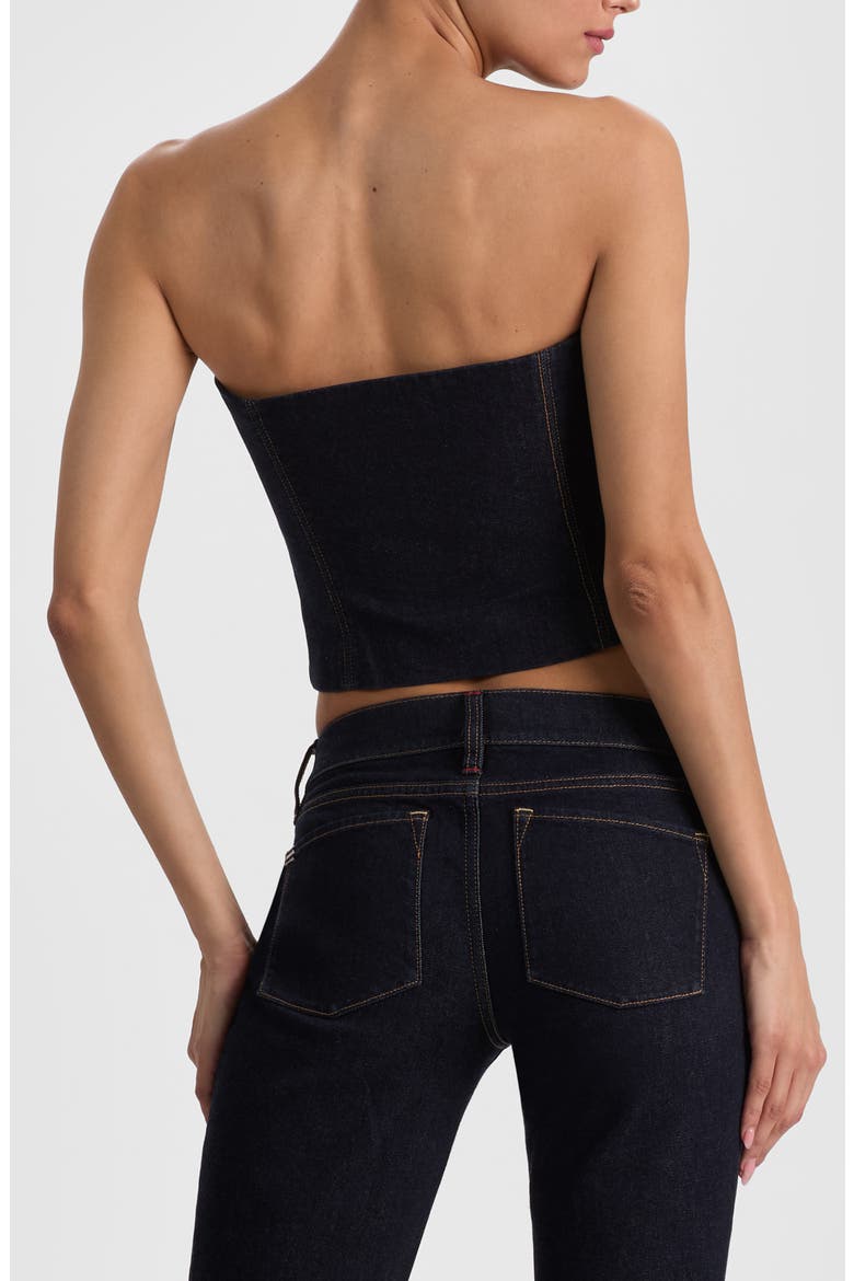 Kelcey Denim Corset Top, Alternate, color, DARK RINSE