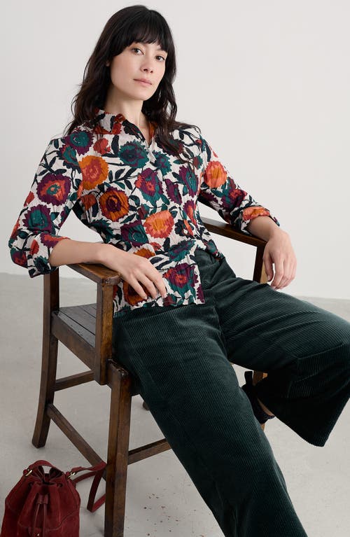 Seasalt Cornwall Larissa Printed Organic Cotton Button-up Shirt In Multi