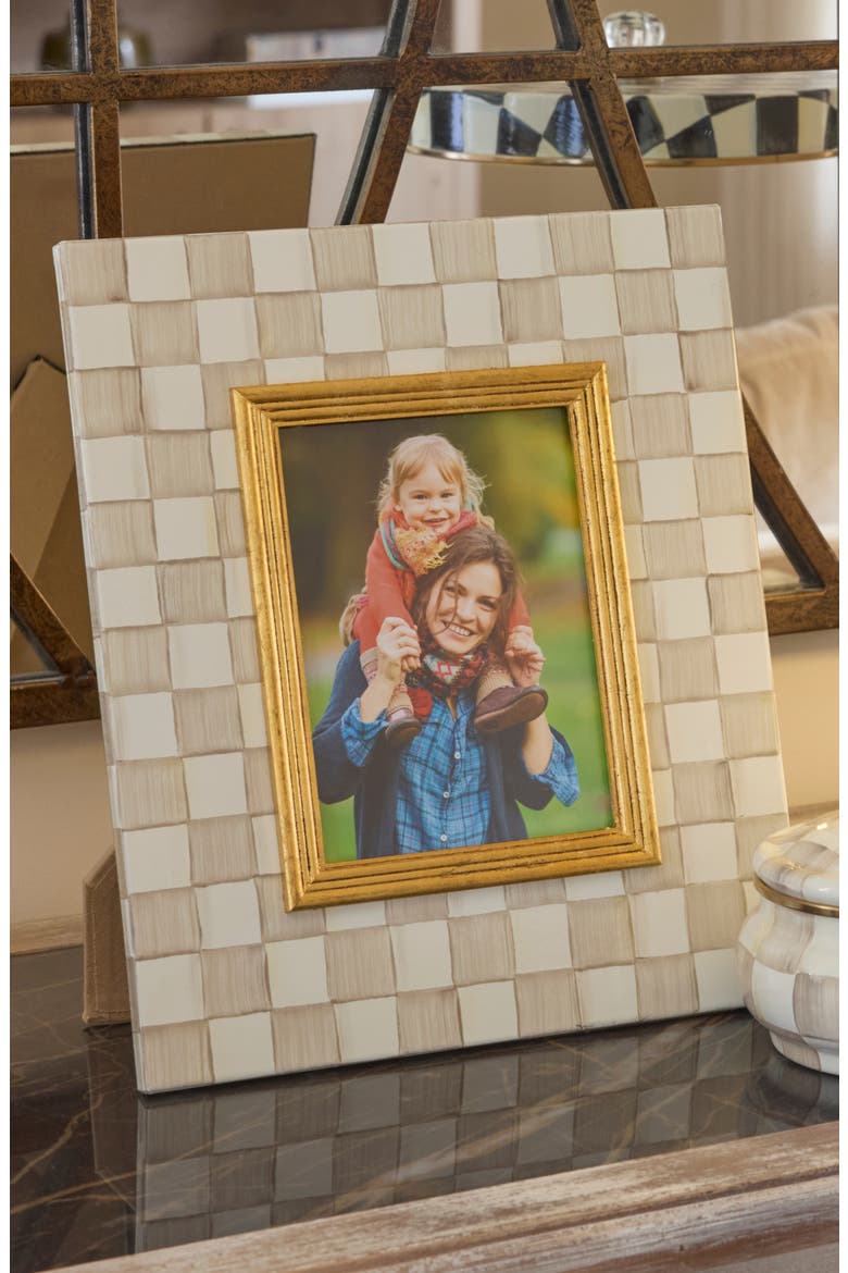 Mocha Check Enameled Steel 5 x 7-Inch Picture Frame, Alternate, color, MOCHA
