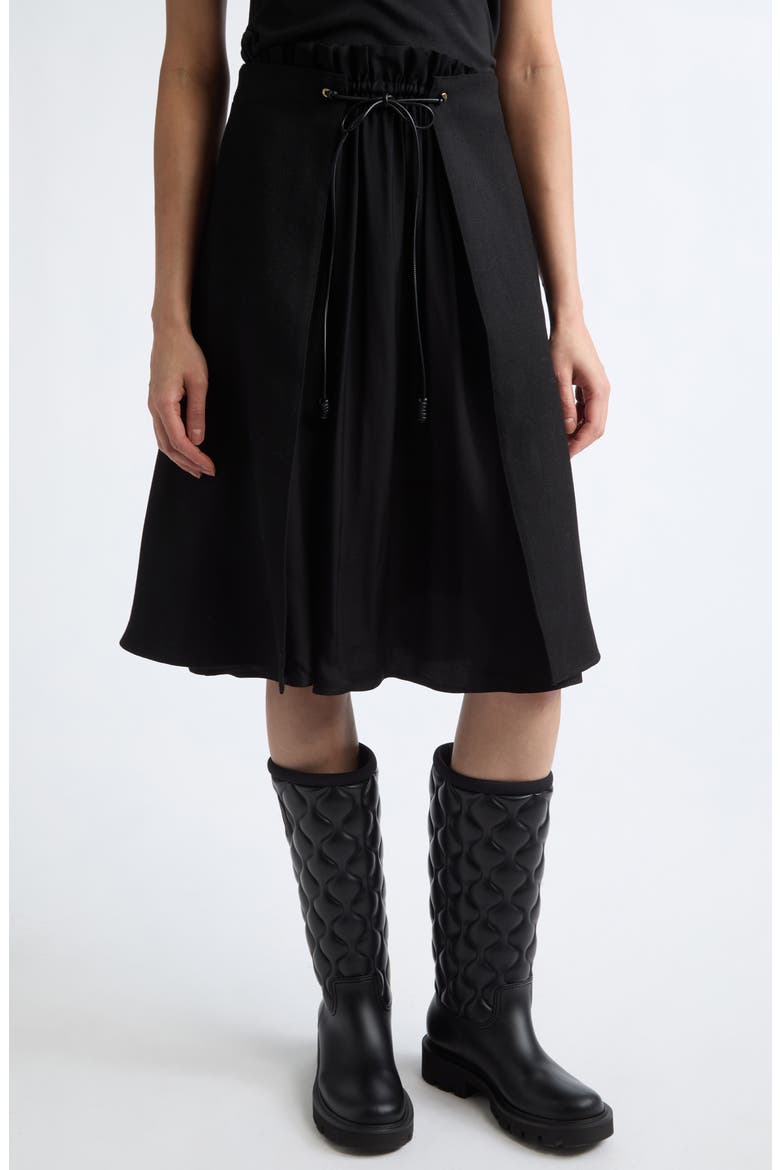 Wool Gabardine Midi Skirt, Main, color, BLACK