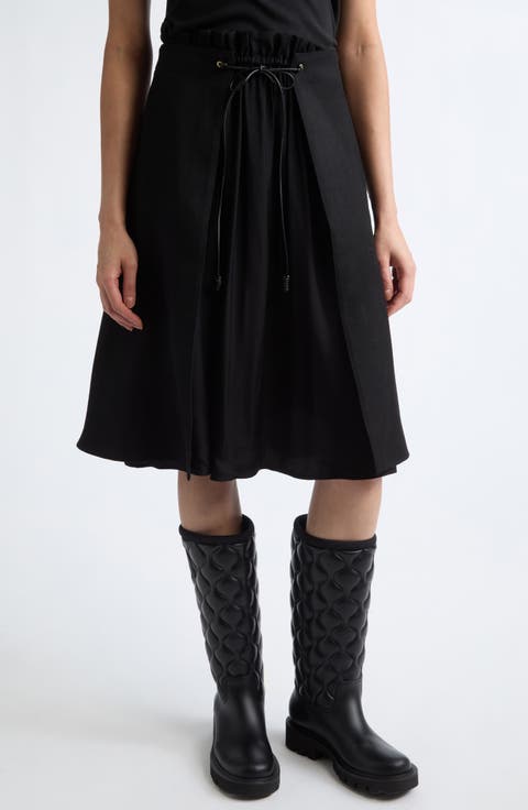 Wool Gabardine Midi Skirt