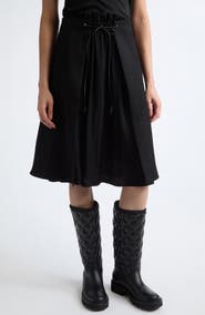 Moncler Wool Gabardine Midi Skirt