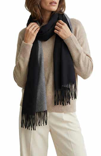 SAACHI Two-Tone Reversible Fringe Scarf