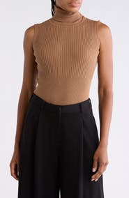 MAX STUDIO Sleeveless Ribbed Turtle Neck