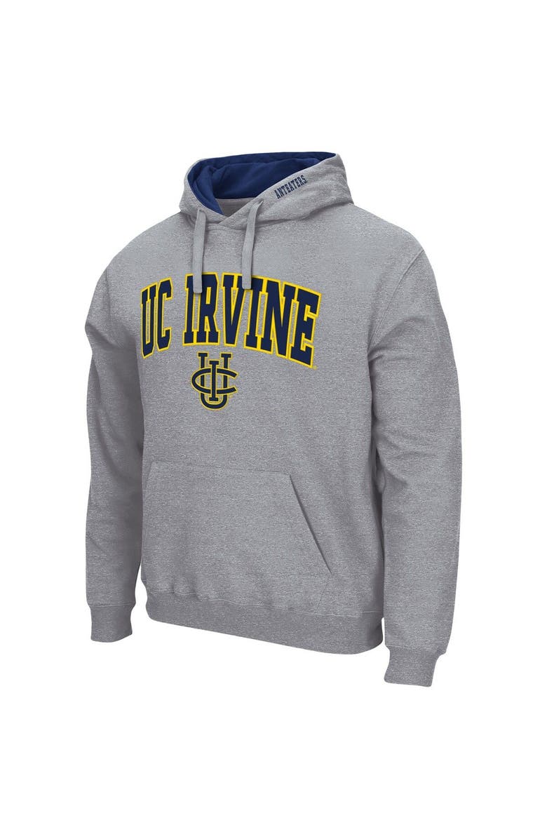 COLOSSEUM Men's Colosseum Heathered Gray UC Irvine Anteaters Arch and Logo Pullover Hoodie, Alternate, color, Heather Gray