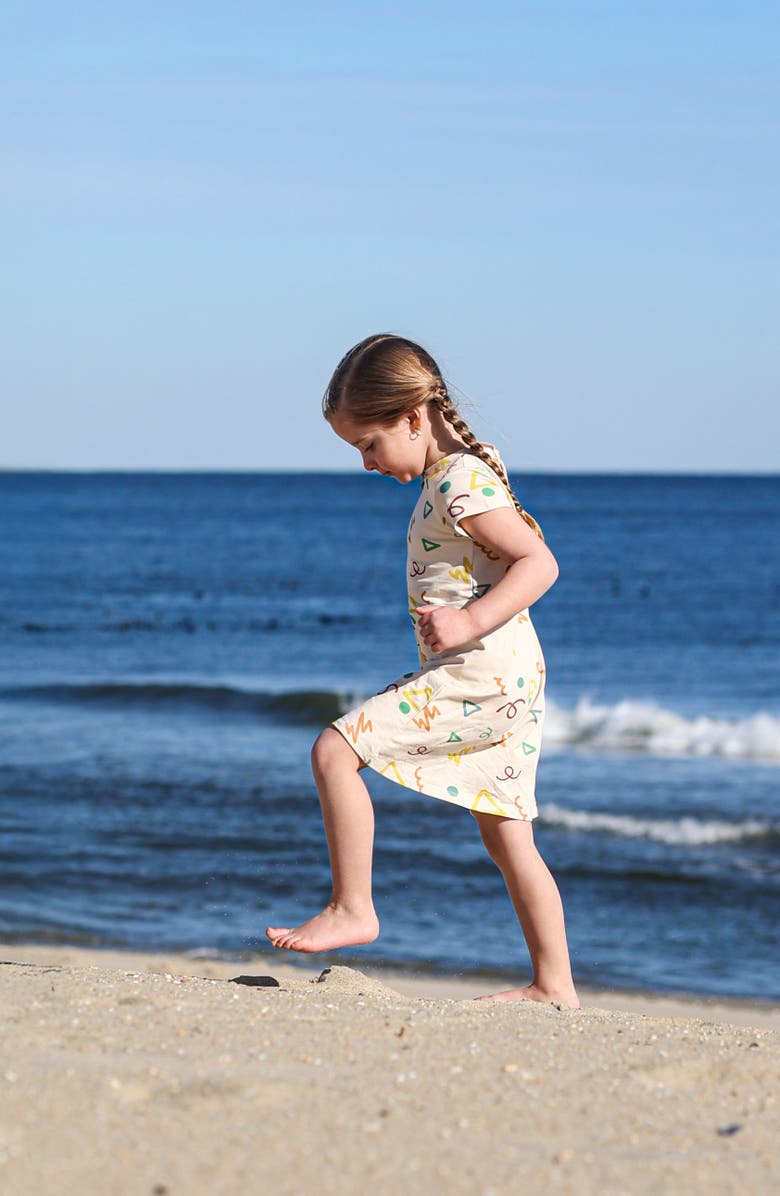 Manière Kids' Summer Fun Cotton Blend T-Shirt Dress, Alternate, color, Beige Multi