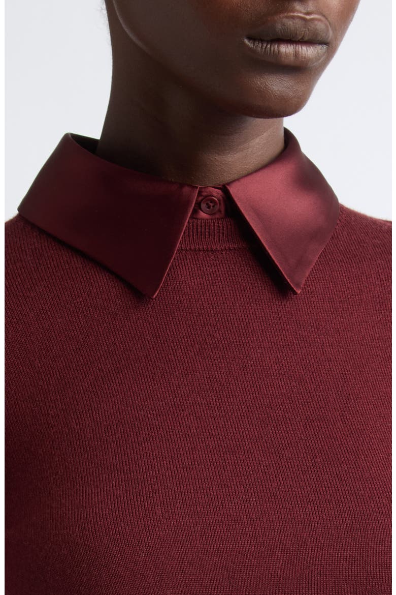 Porla Collared Wool Blend Sweater, Alternate, color, GARNET