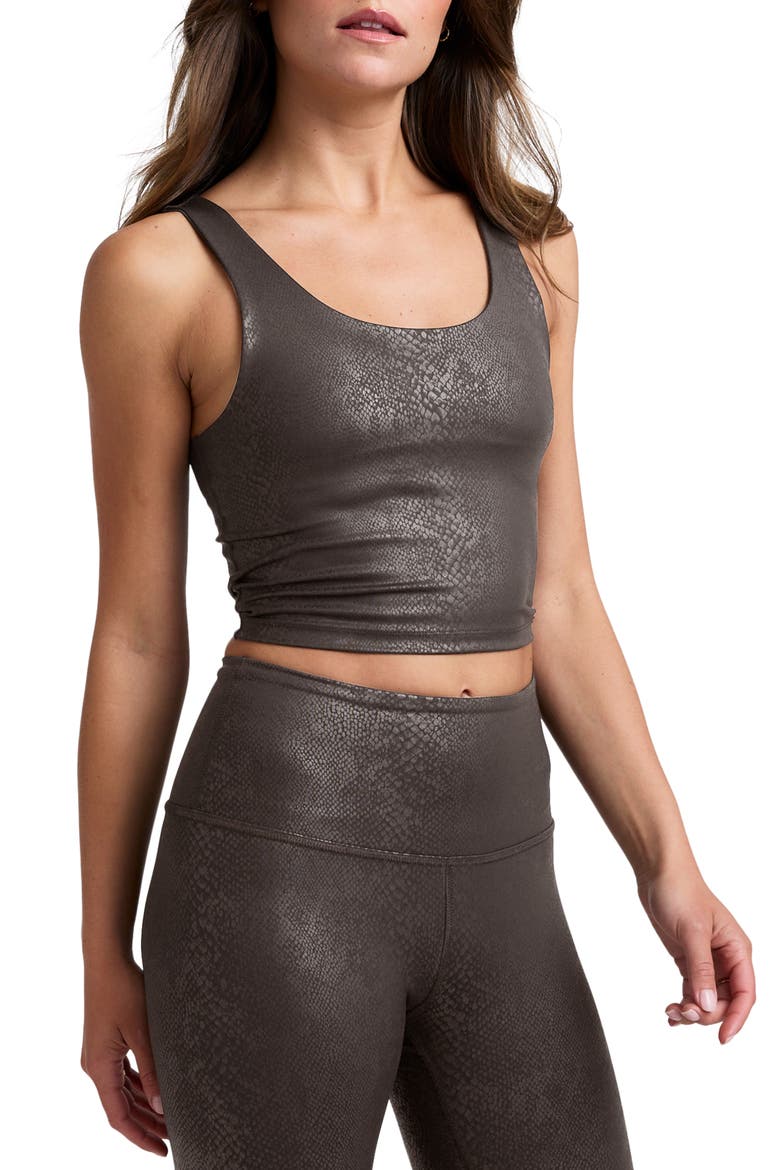 PowerShine Crop Tank, Main, color, ESPRESSO VIPER