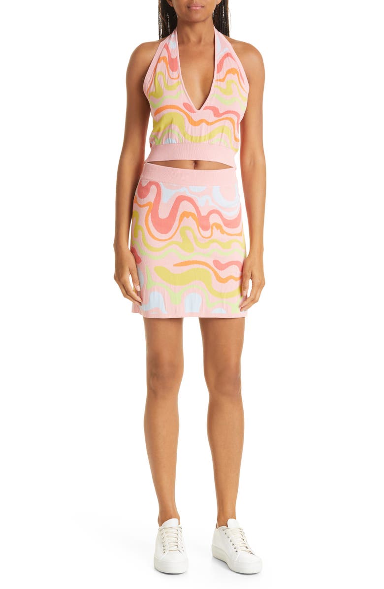 Nicole Miller Women's Waves Halter Sleeveless Sweater, Alternate, color, 