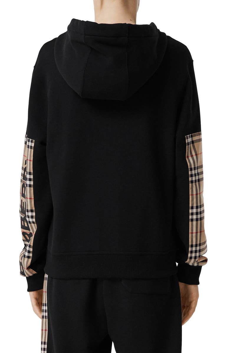 Burberry Aubree Vintage Check Panel Hoodie, Alternate, color, 