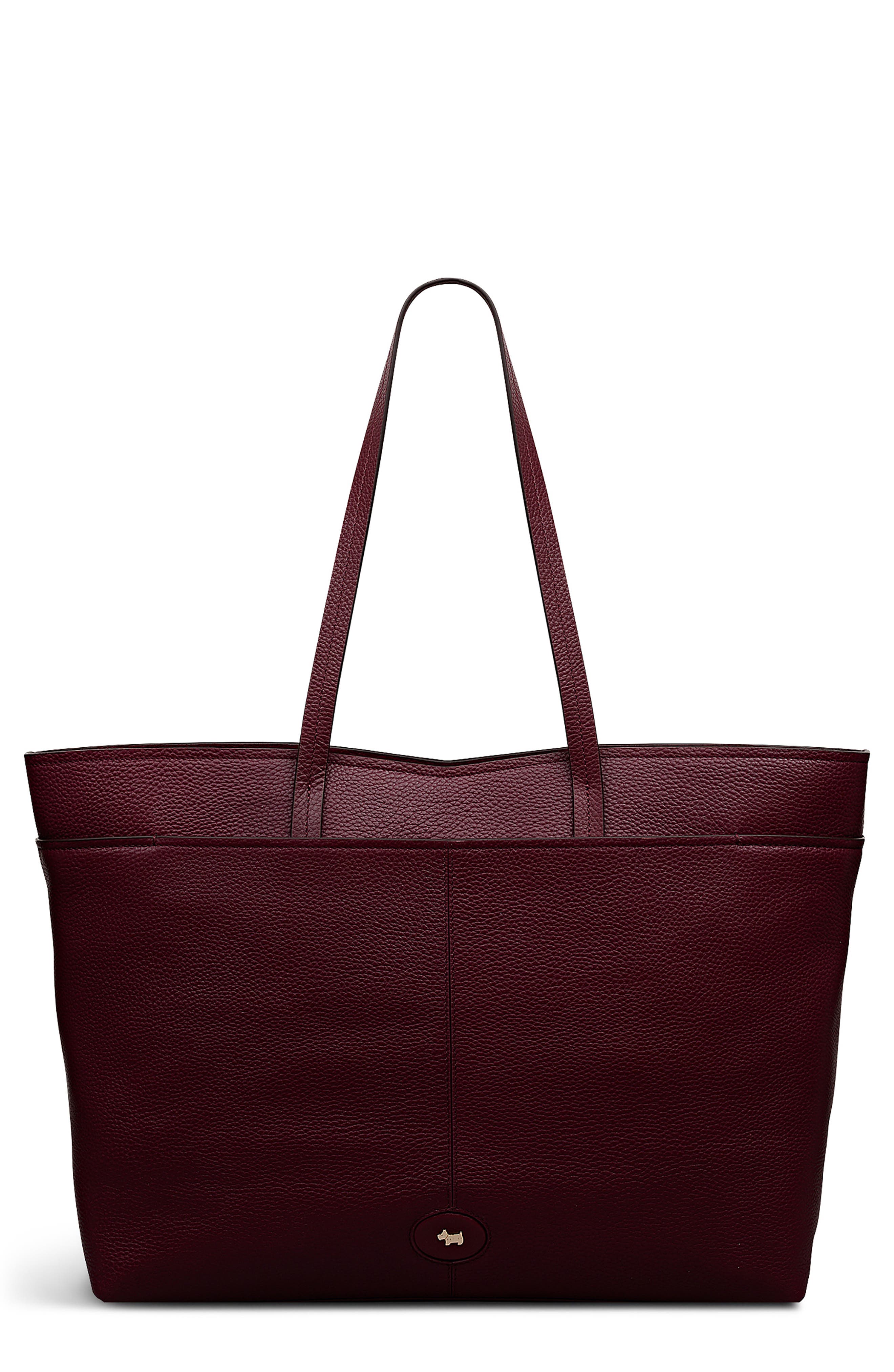 Radley Maldon Mews Large Leather Zip Top Tote, Main, color, Dark Cherry