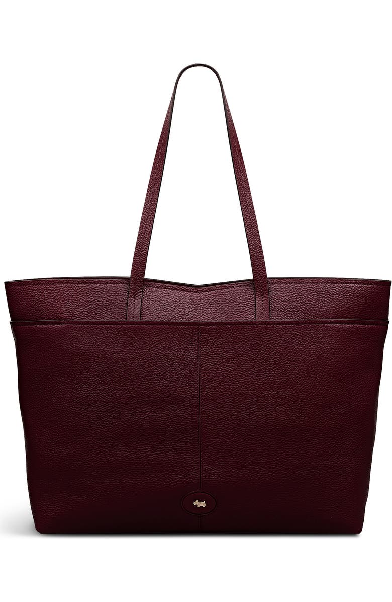 Radley Maldon Mews Large Leather Zip Top Tote, Main, color, Dark Cherry