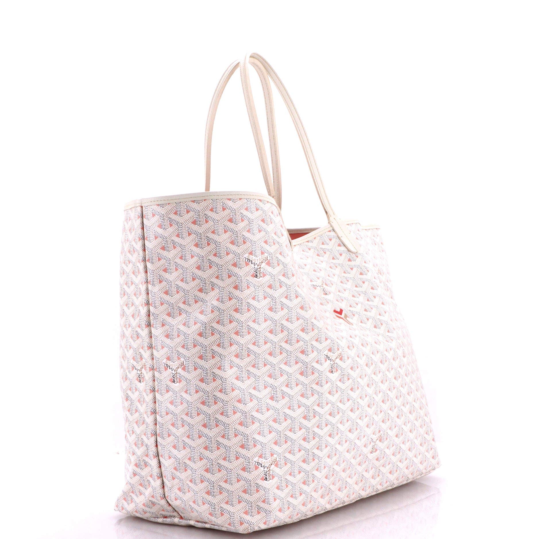 Pre-Owned Goyard Saint Louis Tote Claire Voie Coated Canvas GM, Alternate, color, White