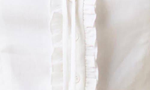 Le Jean Ruffle Trim Linen Blend Crop Tank In White