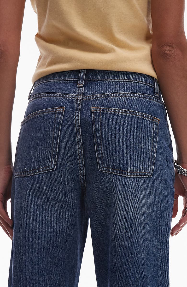Topshop Mid Rise Wide Leg Jeans, Alternate, color, Mid Blue