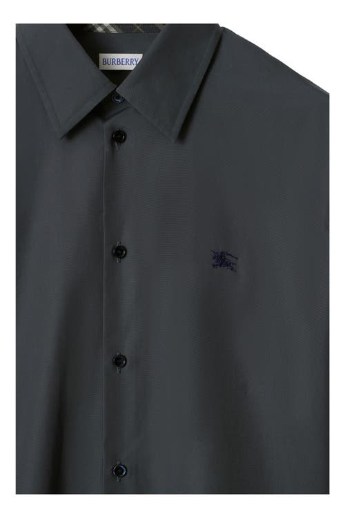 Burberry Slim Fit Cotton Shirt In Indigo
